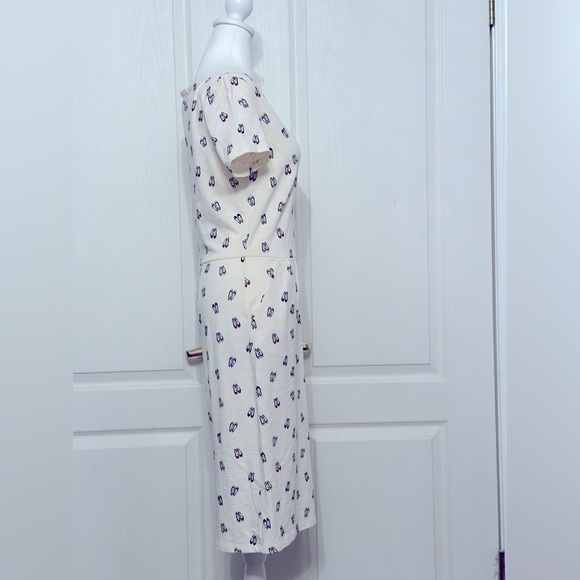Boden Sweet Ballet Slipper Novelty Print A-Line Dress Size 8 Cream Red Pink - Picture 2 of 8